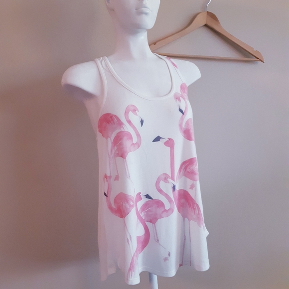 phil love Tops - Phil love | flamingo print hi/lo tank top